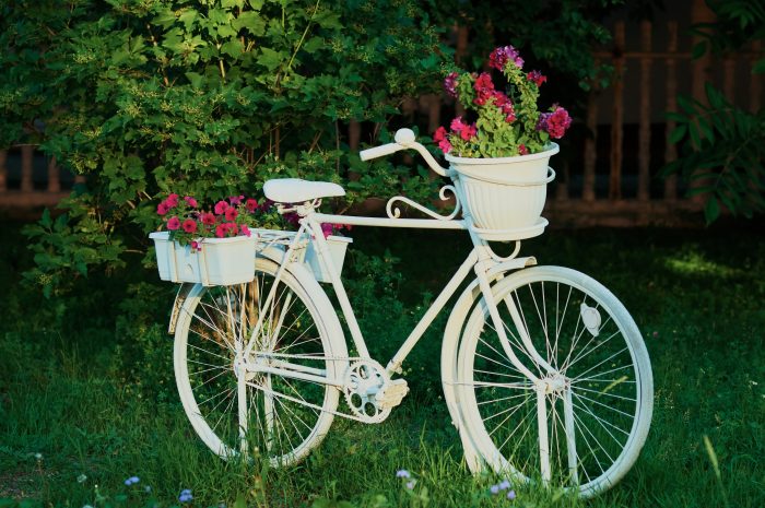 Záhradná dekorácia z bicykla