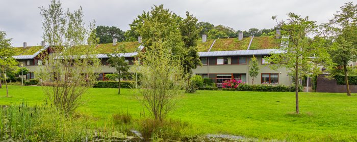 radový dom so zelenou strechou